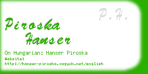 piroska hanser business card